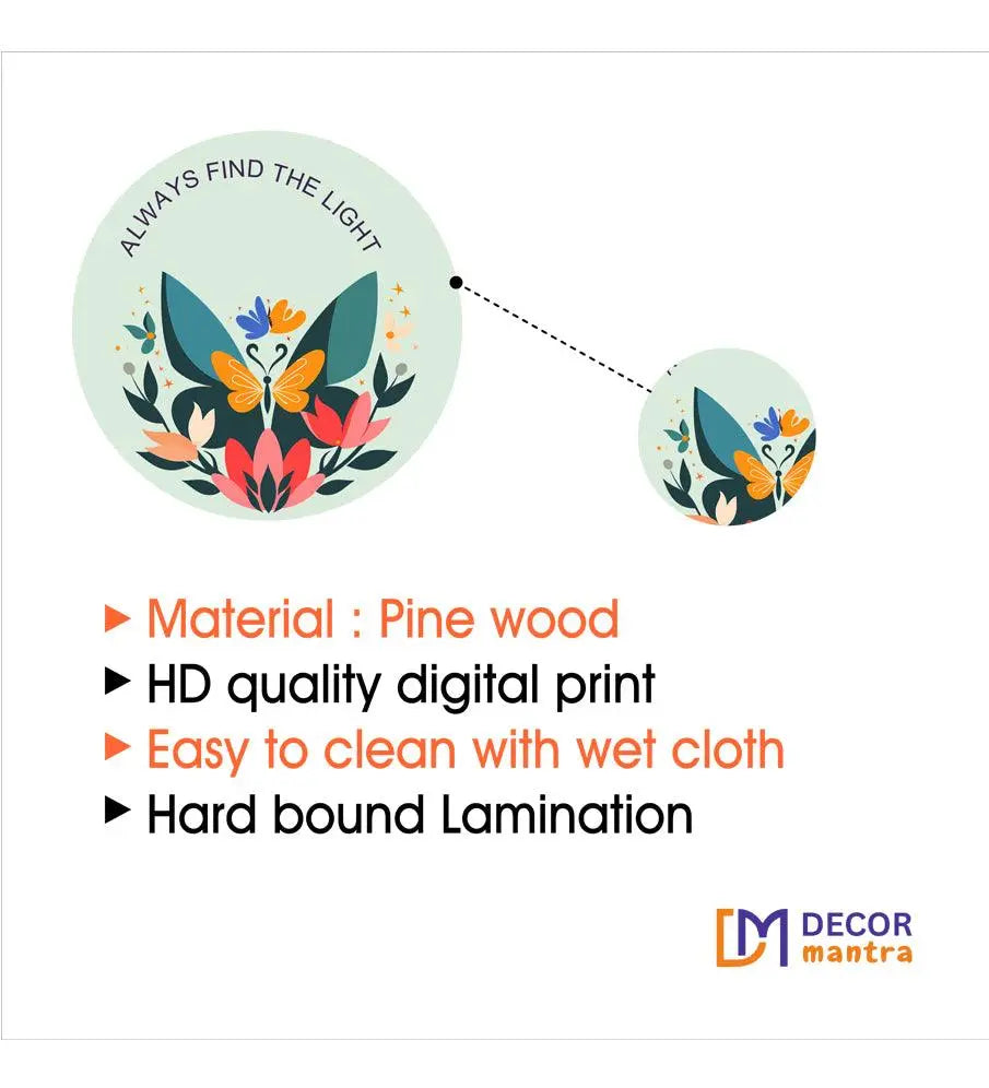Decorative Wooden Wall Hanging Decoration Item for Home | Office | Gifts |Modern Wall Artworks Items | Wall Art | Living Room | Bedroom |Quotes Decor Item (WPS_139N) Pack of 11 Pieces - Decor Mantra 