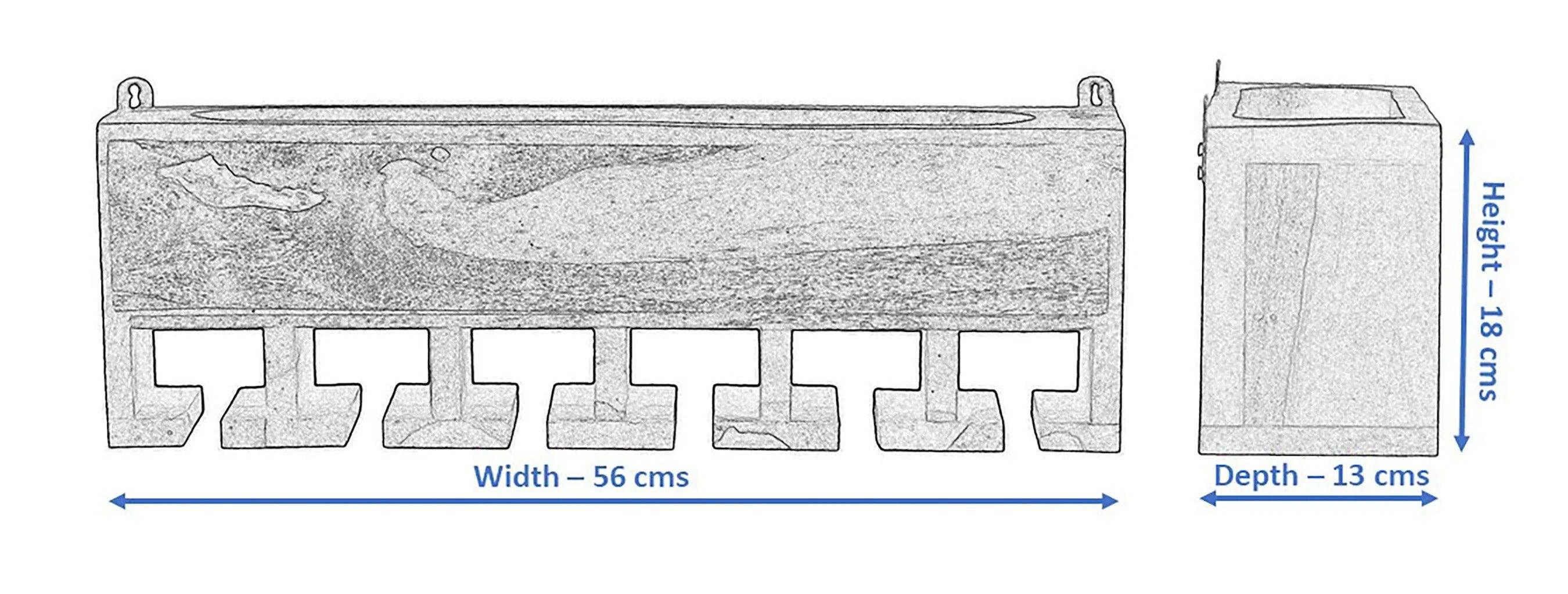 Yellow Natural Decorative Teak Wood Wall Mounted Mini Bar Shelf - Decor Mantra 