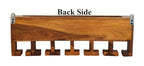Yellow Natural Decorative Teak Wood Wall Mounted Mini Bar Shelf - Decor Mantra 