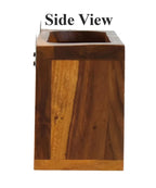 Yellow Natural Decorative Teak Wood Wall Mounted Mini Bar Shelf - Decor Mantra 