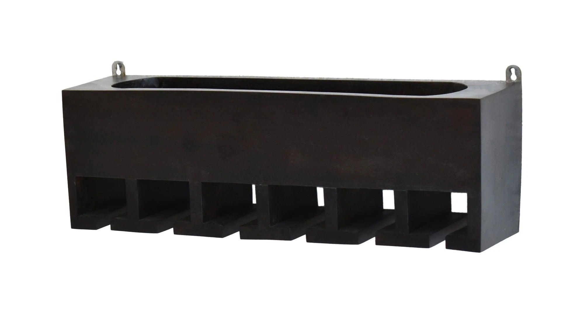 Premium Dark Color Walnut Wood Wall Mounted Mini Bar Shelf - Decor Mantra 