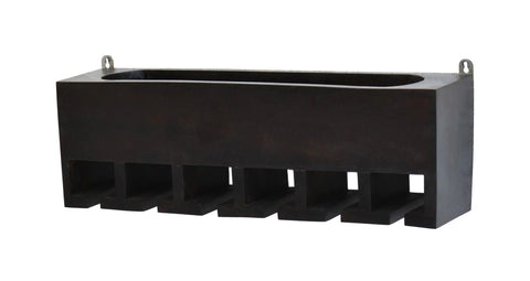 Premium Dark Color Walnut Wood Wall Mounted Mini Bar Shelf - Decor Mantra 