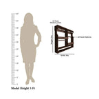 Luxurious Stylish Backlit Walnut Finished Mini Bar Shelf - Decor Mantra 