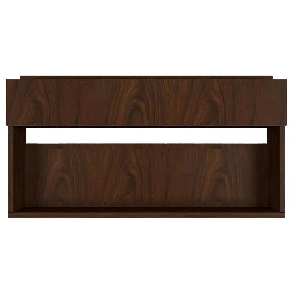 Designer Modish Look Backlit MDF Mini Bar Shelf in Walnut Finish - Decor Mantra 