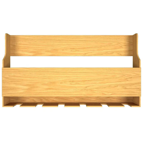Premium Look Backlit MDF Wooden Mini Bar Wall Shelf in Light Oak Finish - Decor Mantra 
