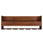 Premium Engineered Wood Backlit Design Mini Bar Shelf in Walnut Finish - Decor Mantra 
