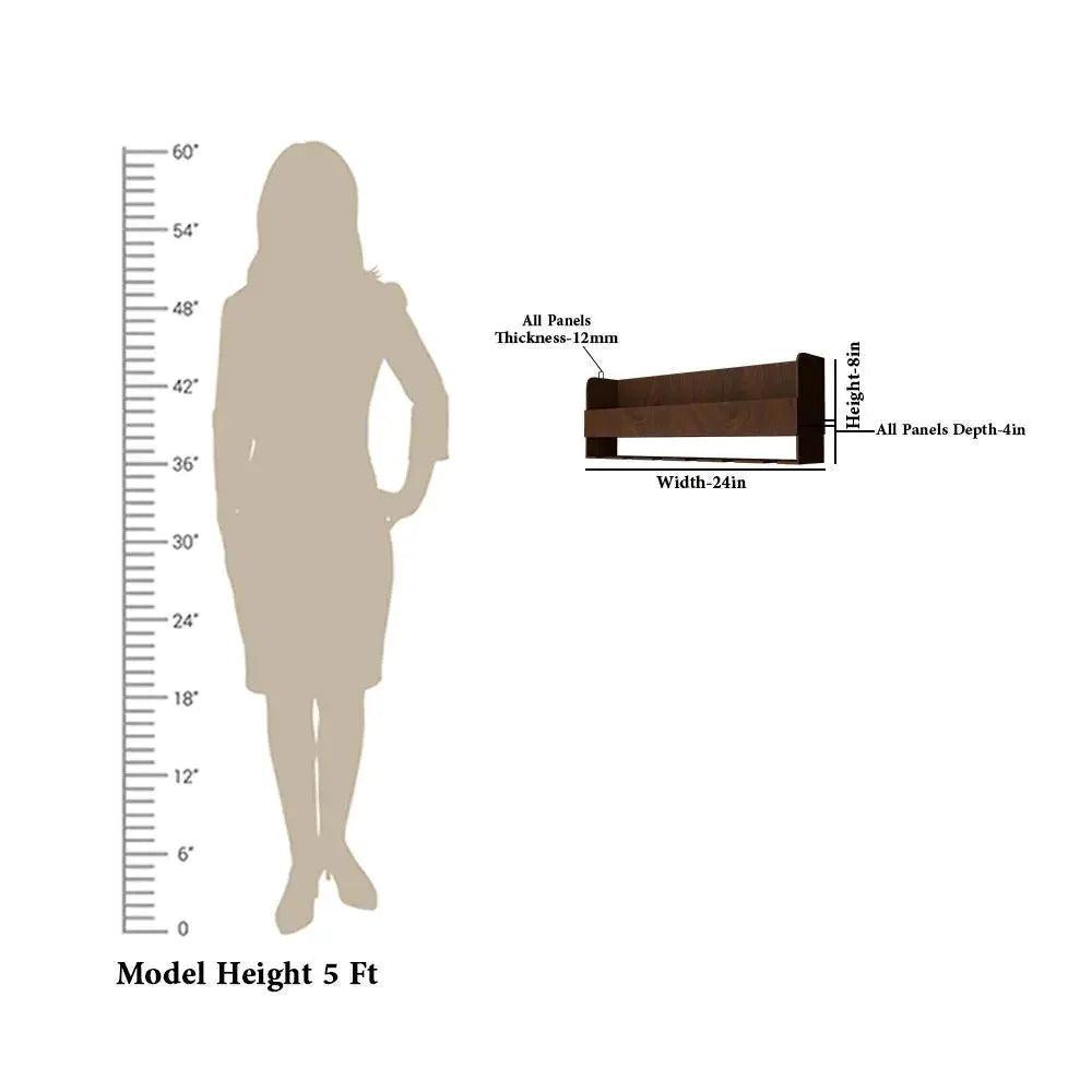 Premium Engineered Wood Backlit Design Mini Bar Shelf in Walnut Finish - Decor Mantra 