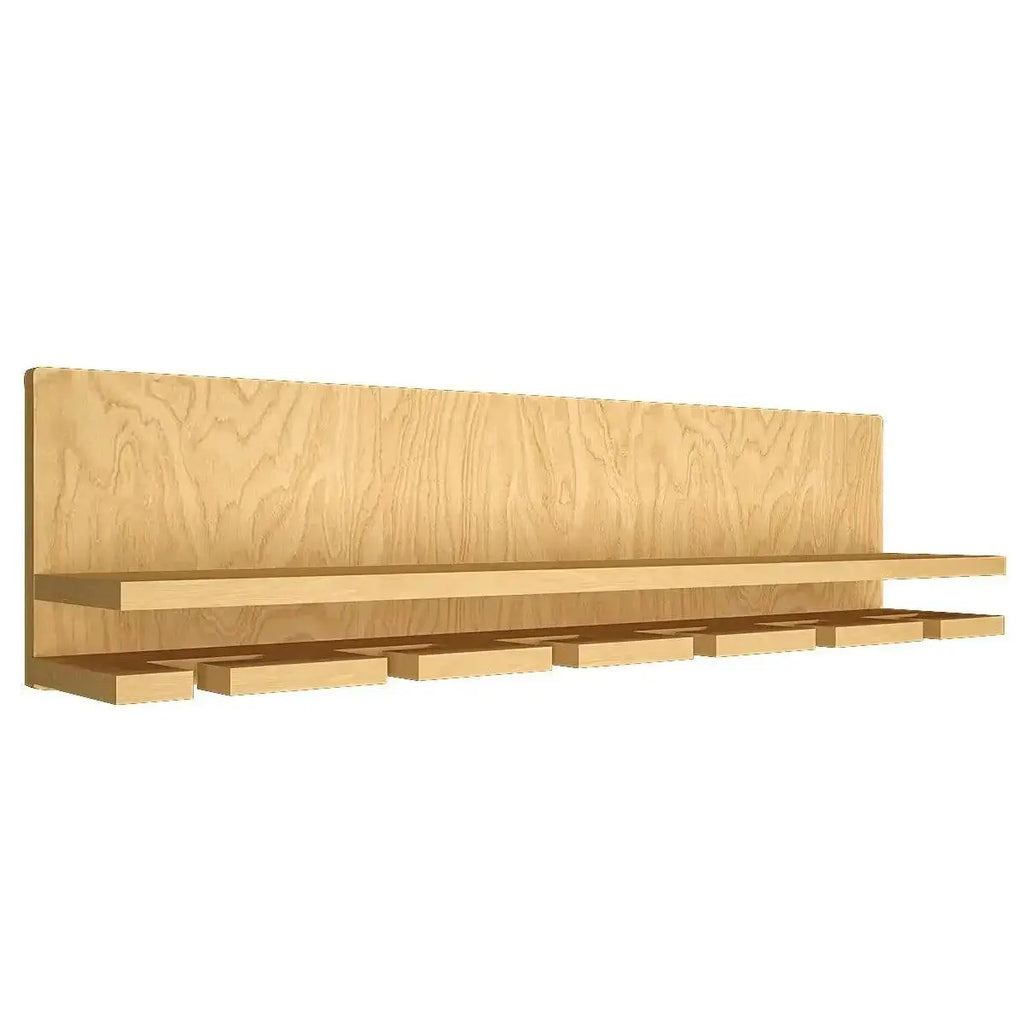 Aesthetic Backlit Look MDF Wooden Mini Bar Shelf in Light Oak Finish - Decor Mantra 