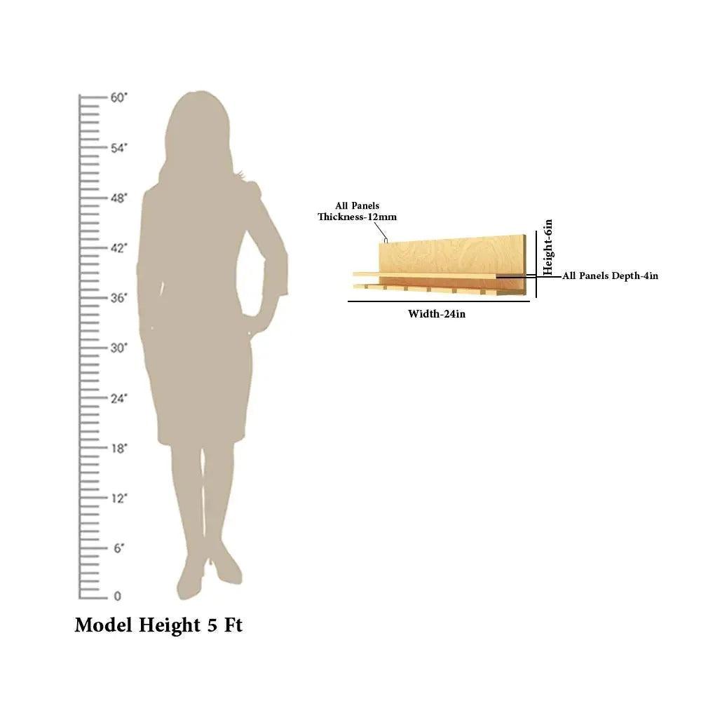 Aesthetic Backlit Look MDF Wooden Mini Bar Shelf in Light Oak Finish - Decor Mantra 