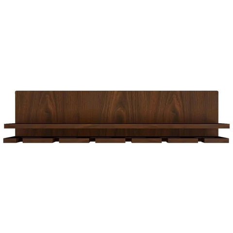 Aesthetic Backlit Look MDF Wooden Mini Bar Shelf in Walnut Finish - Decor Mantra 