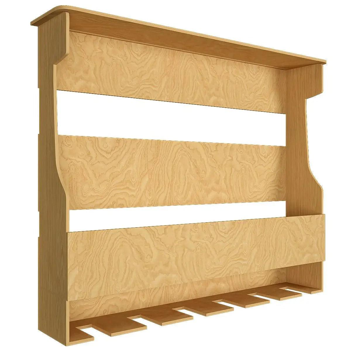 Premium Quality Decorative Backlit MDF Mini Bar Shelf in Light Oak Finish - Decor Mantra 