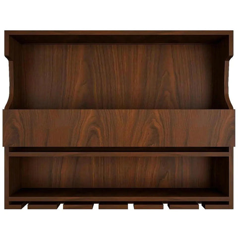Exquisite Designer Backlit MDF Mini Bar Shelf in Walnut Finish - Decor Mantra 