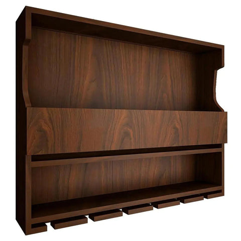 Exquisite Designer Backlit MDF Mini Bar Shelf in Walnut Finish - Decor Mantra 