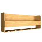 Minimalistic Design Artistic Backlit Wall Mounted Mini Bar Shelf in Light Oak Finish - Decor Mantra 