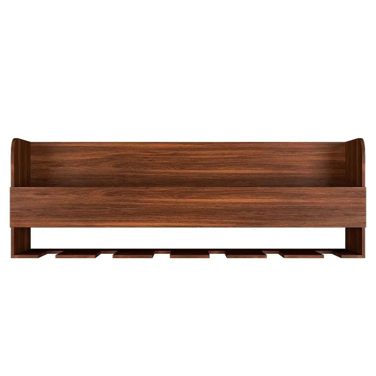 Modern Wooden Backlit MDF Bar Mini Bar Shelf Cabinet in Walnut Finish - Decor Mantra 