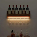 Modern Wooden Backlit MDF Bar Mini Bar Shelf Cabinet in Walnut Finish - Decor Mantra 