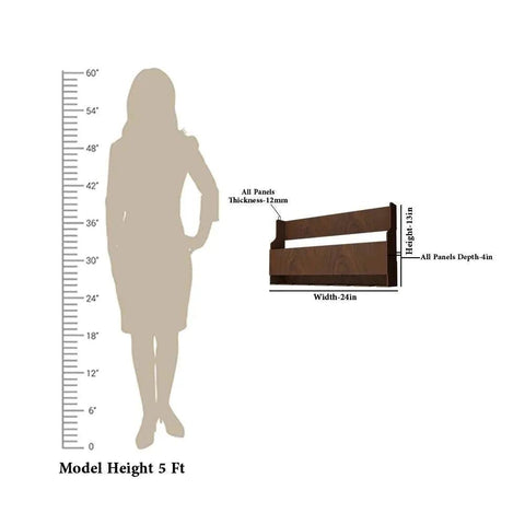 Premium Spacious Design Backlit MDF Mini Bar Shelf in Walnut Finish - Decor Mantra 