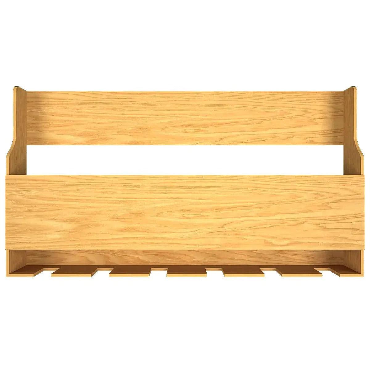 Minimalist Designer Backlit MDF Wall Mounted Mini Bar Shelf in Light Oak Finish - Decor Mantra 