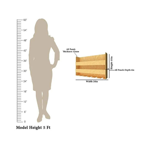 Minimalist Designer Backlit MDF Wall Mounted Mini Bar Shelf in Light Oak Finish - Decor Mantra 