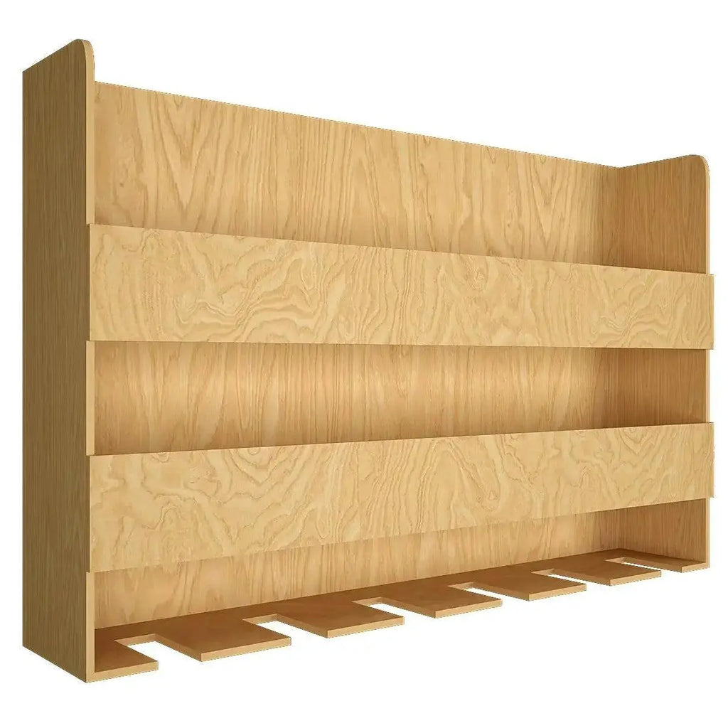 Aesthetic Look Backlit Wooden Wall Mounted Mini Bar Shelf in Light Oak Finish - Decor Mantra 