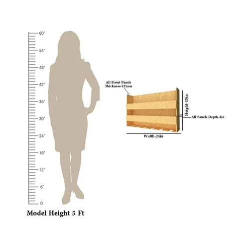 Aesthetic Look Backlit Wooden Wall Mounted Mini Bar Shelf in Light Oak Finish - Decor Mantra 