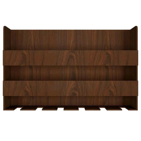 Sturdy Designer Backlit MDF Bar Wall Shelf / Mini Bar Shelf in Walnut Finish - Decor Mantra 