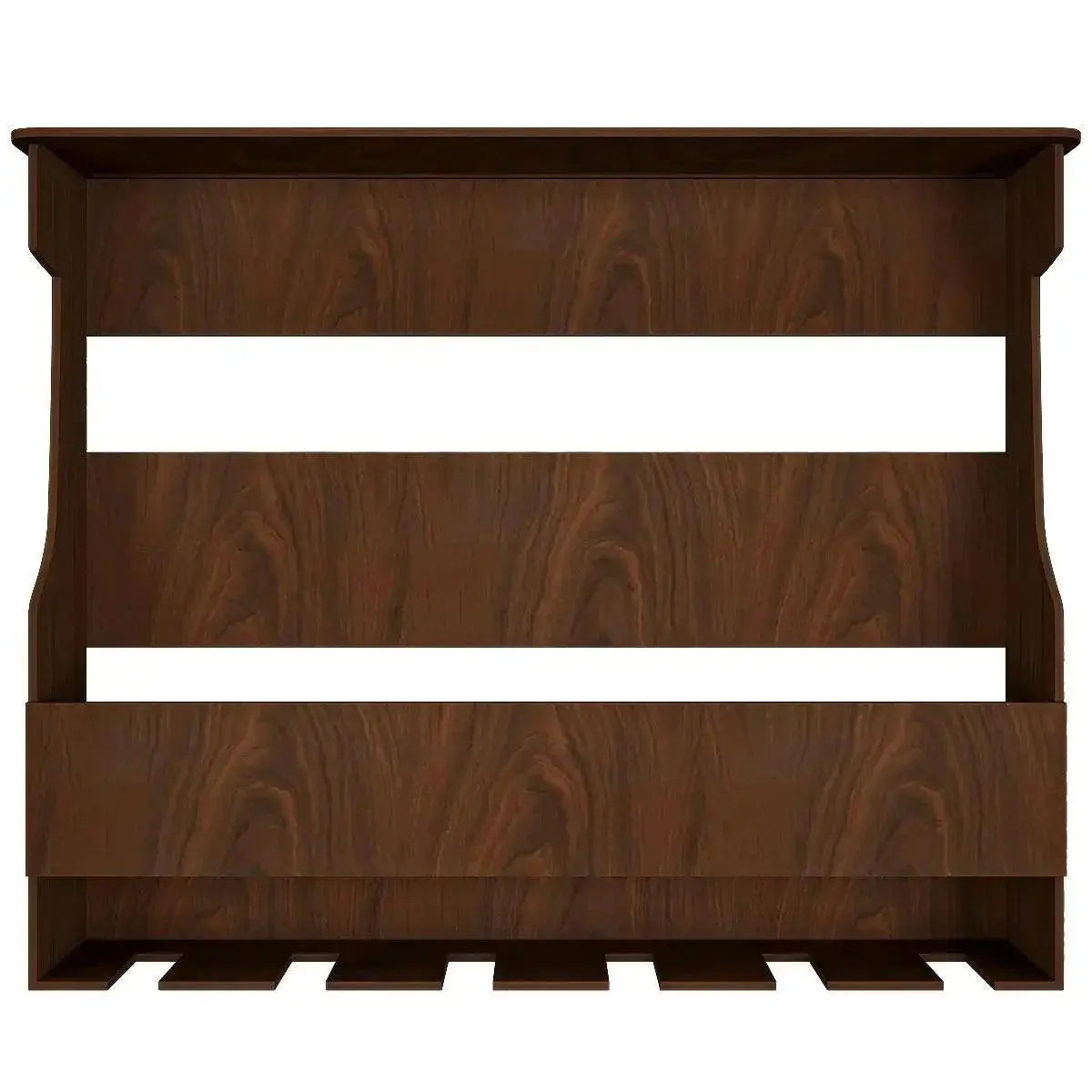 Backlit Design MDF Bar Wall Shelf / Mini Bar Shelf in Walnut Finish - Decor Mantra 