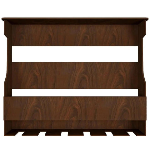 Backlit Design MDF Bar Wall Shelf / Mini Bar Shelf in Walnut Finish - Decor Mantra 