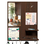 Beautiful "7 In One" Wooden Wall Organiser with Mirror, Key Holder, Coat Hangers, Pin Board, Clock, Calendar Decor Mantra