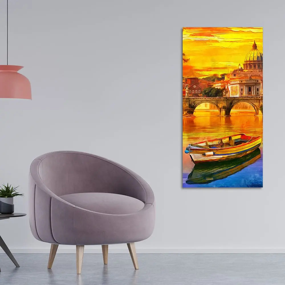 Beautiful Abstract Lake Scenery Wall Painting DECORMANTRA
