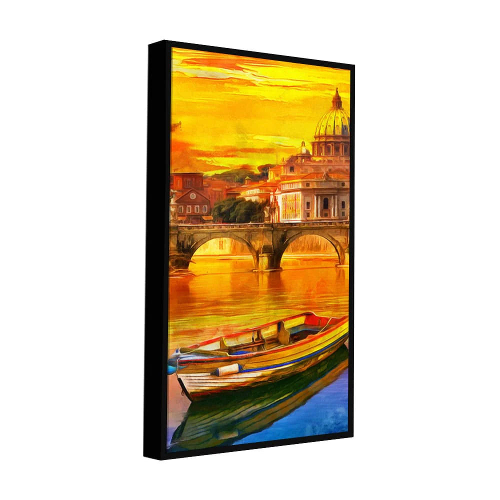 Beautiful Abstract Lake Scenery Wall Painting DECORMANTRA