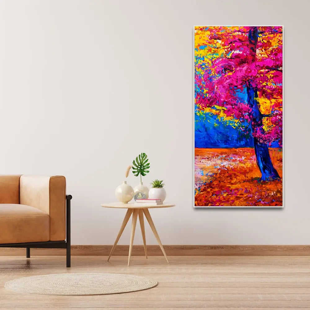 Beautiful Autumn Season Colorful Trees Wall Painting DECORMANTRA