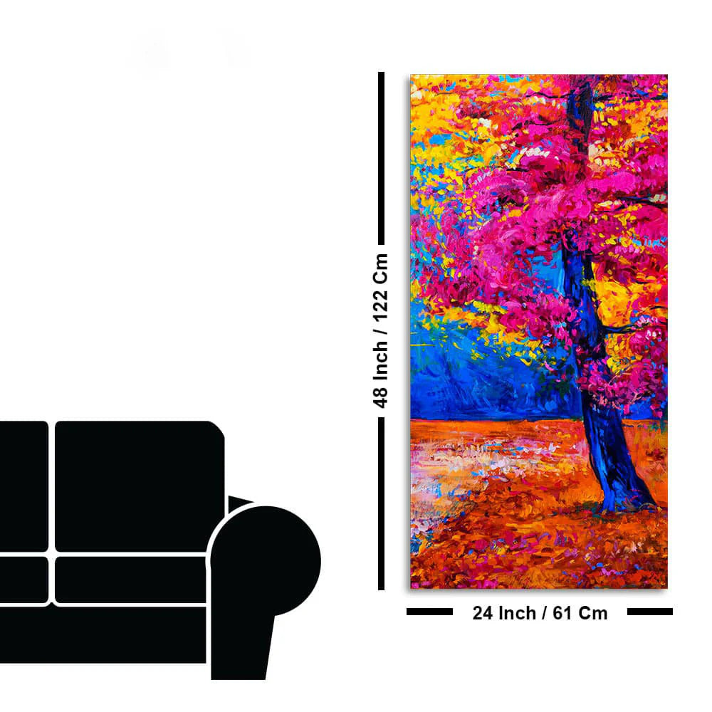 Beautiful Autumn Season Colorful Trees Wall Painting DECORMANTRA
