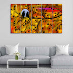 Beautiful Bird Couple on Tree Wall Painting of Five Pieces DECORMANTRA