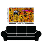 Beautiful Bird Couple on Tree Wall Painting of Five Pieces DECORMANTRA