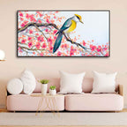 Beautiful Bird on Tree Branch Wall Painting DECORMANTRA