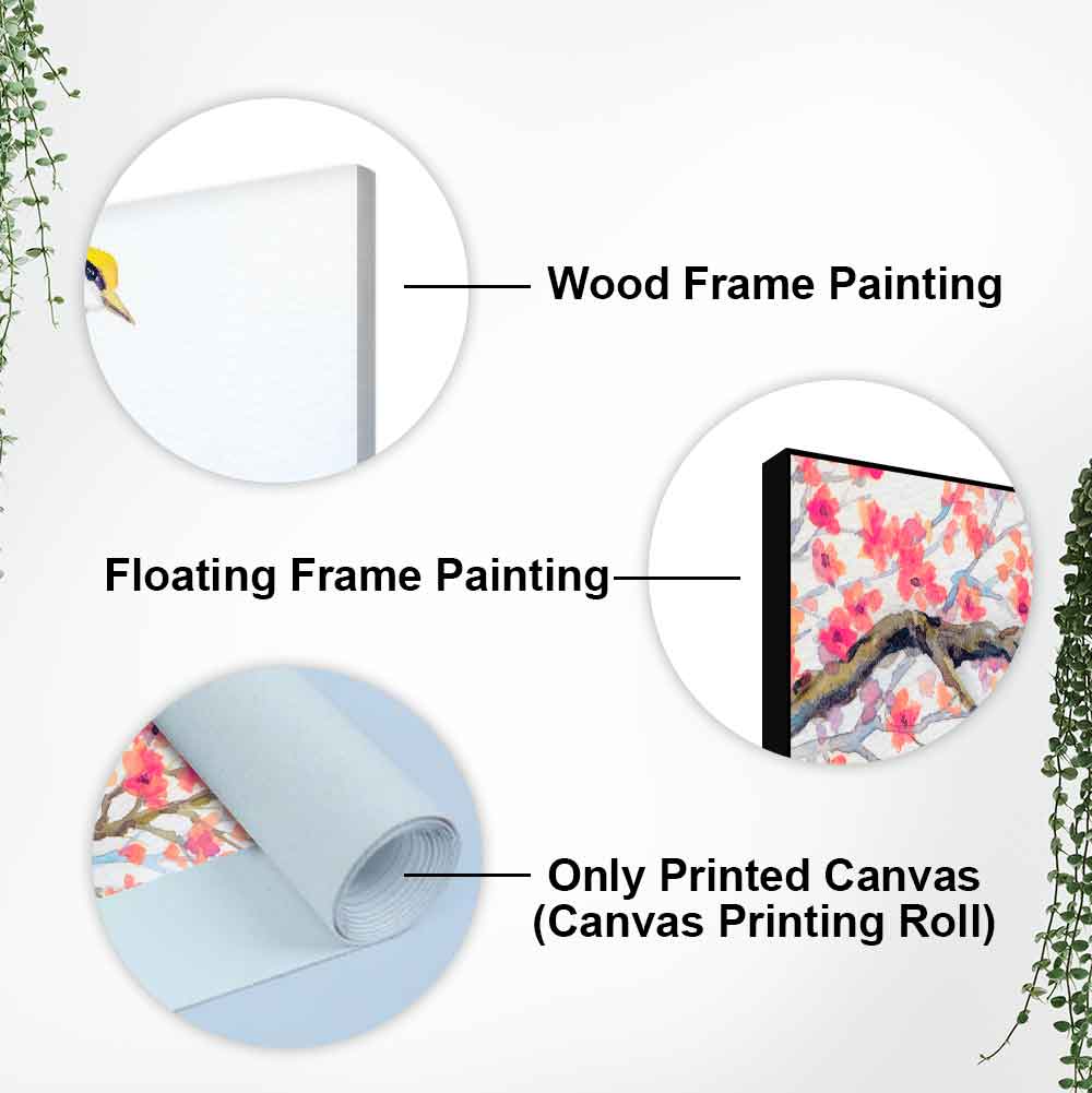 Beautiful Bird on Tree Branch Wall Painting DECORMANTRA
