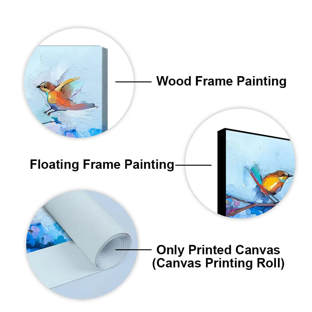 Beautiful Canary Birds on Branch Premium Canvas Wall Painting Decor Mantra