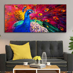 Beautiful Colorful Peacock Premium Canvas Wall Painting Decor Mantra