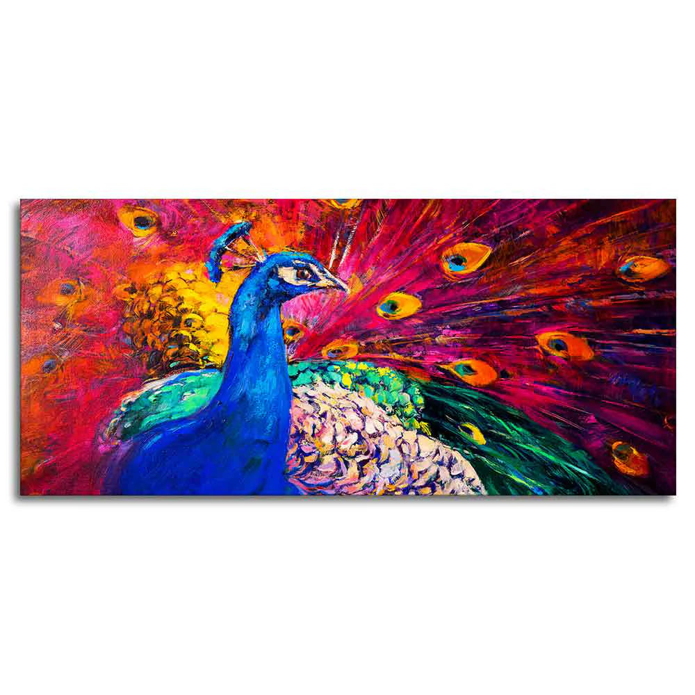 Beautiful Colorful Peacock Premium Canvas Wall Painting Decor Mantra