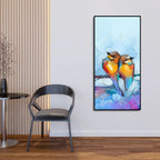 Beautiful Couple Birds Premium Canvas Wall Painting Decor Mantra