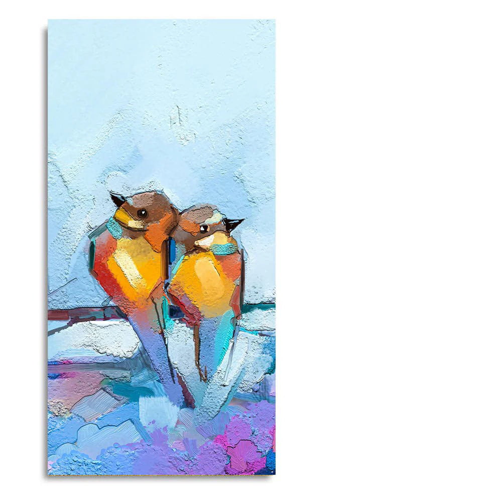 Beautiful Couple Birds Premium Canvas Wall Painting Decor Mantra