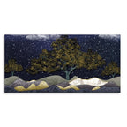 Beautiful Dark Blue Snowy Background Canvas Wall Painting DECORMANTRA