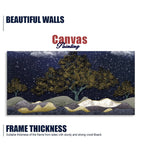 Beautiful Dark Blue Snowy Background Canvas Wall Painting DECORMANTRA