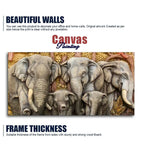 Beautiful Elephant Native Thai style Molding art wall Painting DECORMANTRA
