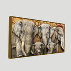 Beautiful Elephant Native Thai style Molding art wall Painting DECORMANTRA