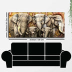 Beautiful Elephants Premium Wall Painting DECORMANTRA