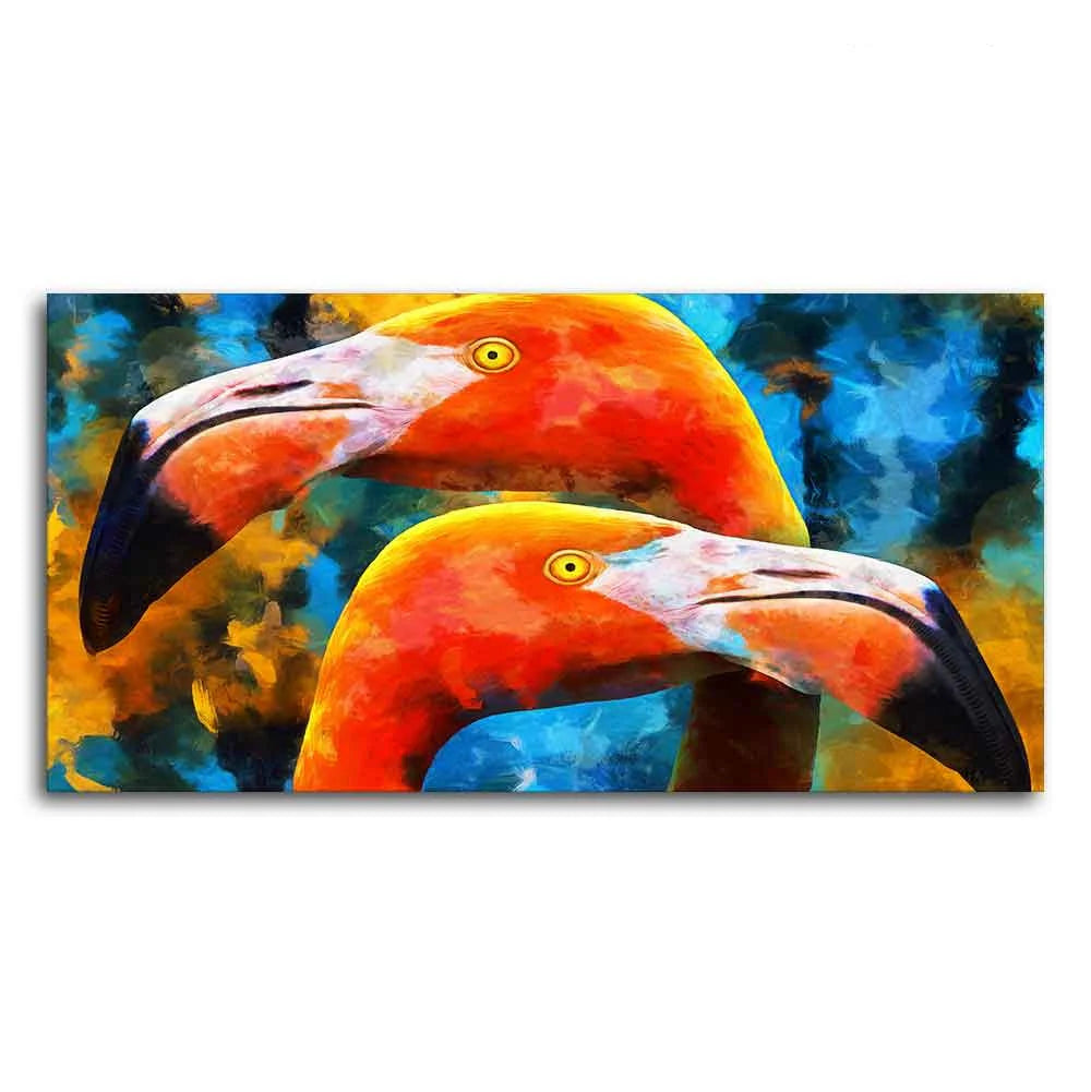 Beautiful Flamingo Couple Wall Painting Decor Mantra