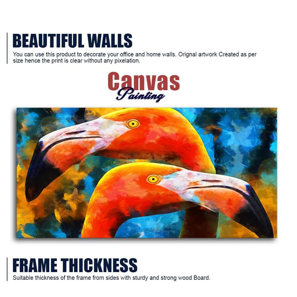 Beautiful Flamingo Couple Wall Painting Decor Mantra