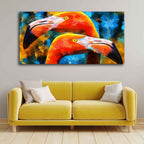 Beautiful Flamingo Couple Wall Painting Decor Mantra